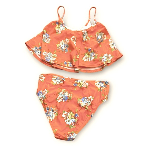Women’s Matilda Jane Flouncy Floral Orange Tankini Top + Swim Bottom Size XS NWT - Picture 3 of 9